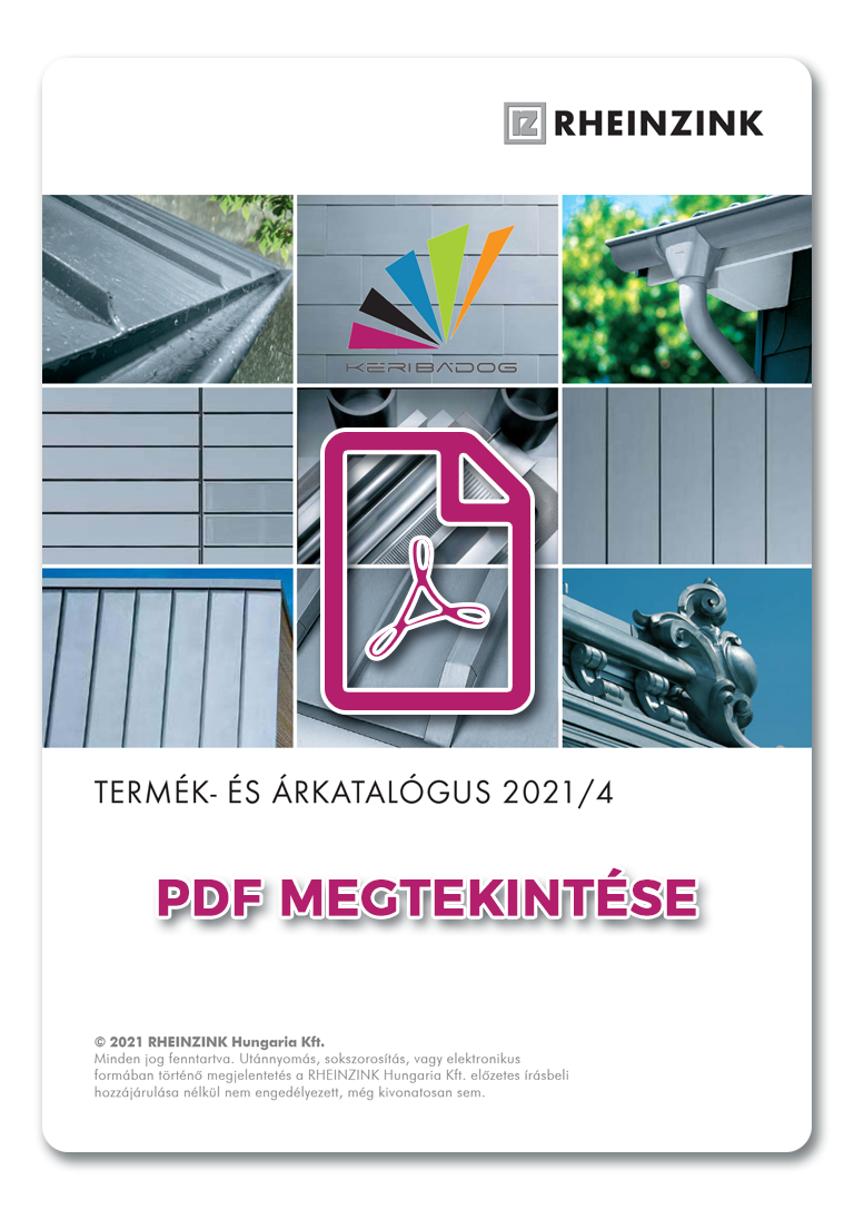 rheinzink árlista Kéribádog rheinzink árlista Kéribádog